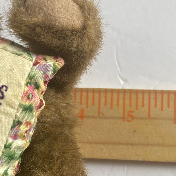 Vtg Boyds Collection "Chance Made Us Sisters" Plush Teddy Bear 4”  Floral Pillow - Picture 6 of 6